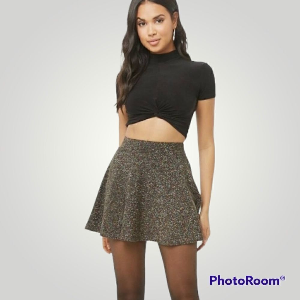 Forever21 multicolor sparkle mini skirt(B010)